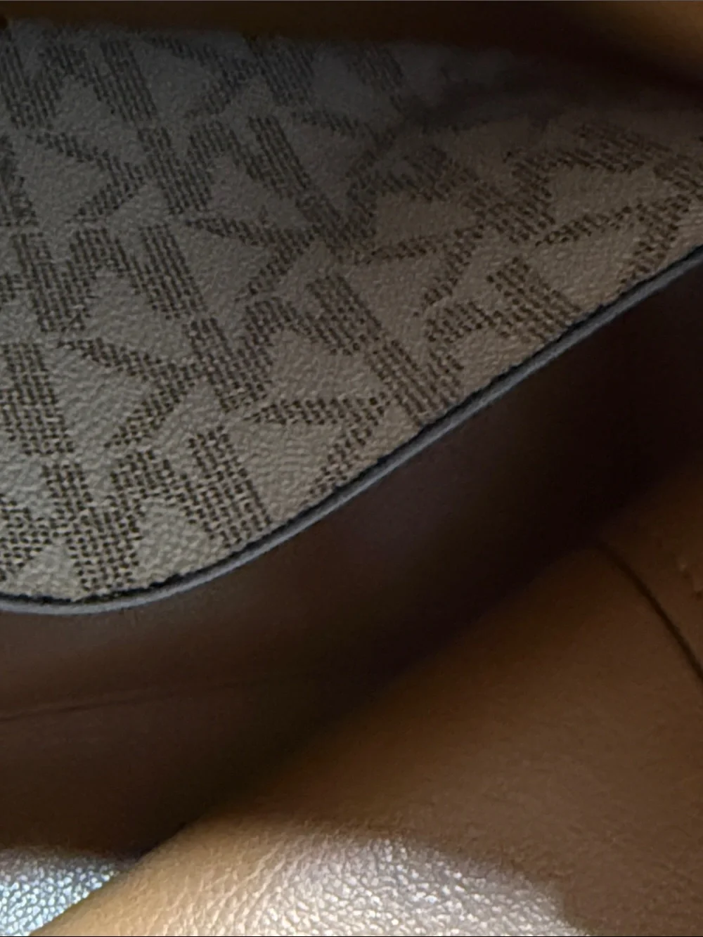 Michael Kors Cream, Brown & Tan Signature Tote with Matching Tan Wallet